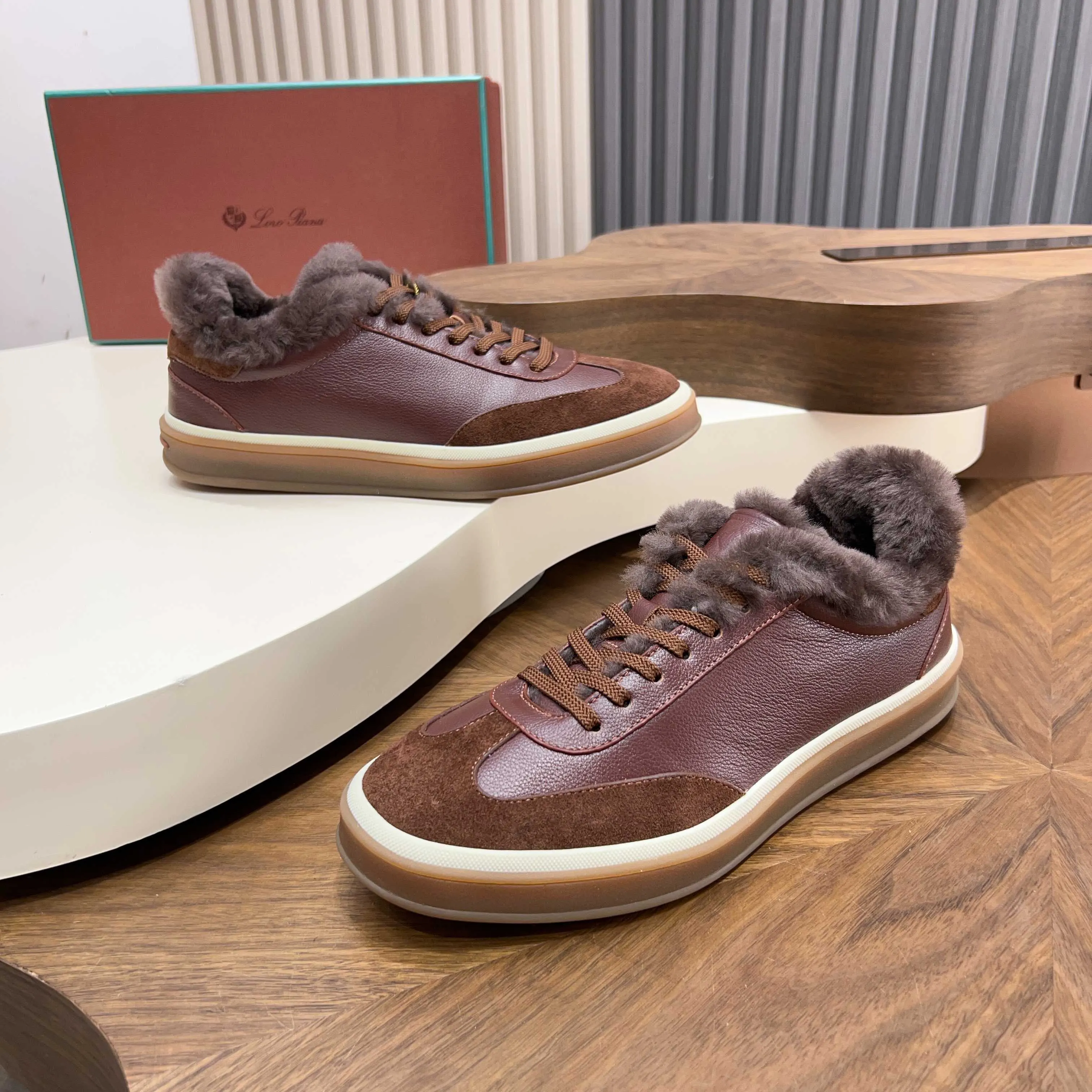💰740 Loro Piana - Classic casual wool shoes, men's lace-up casual shoes and sneakers, high-quality lightweight and comfortable fabrics, suitable for outdoor leisure, the color is young and energetic, and it looks great with sportswear or casual suits! Code number: 39-44 (45, 46, can be customized)